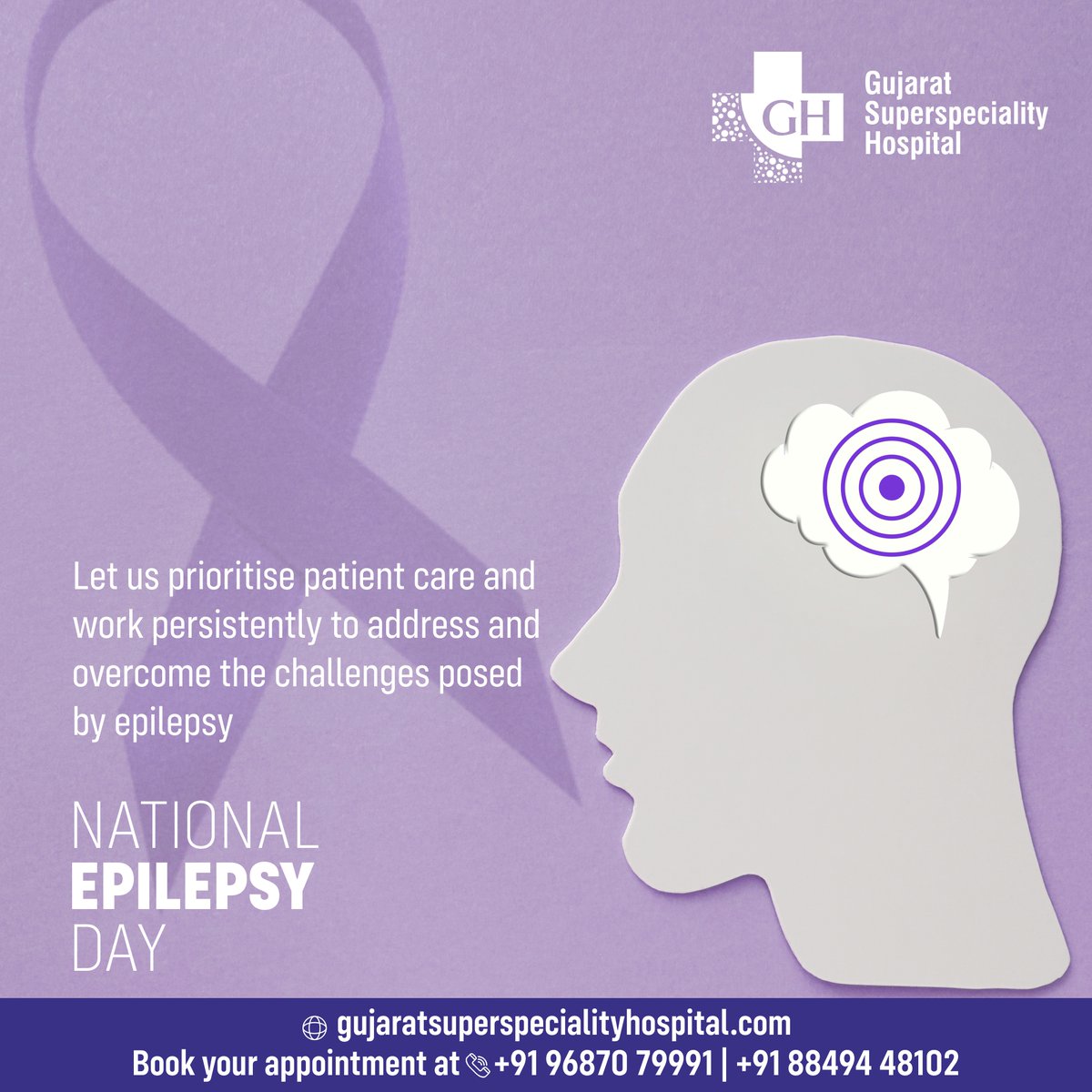 On National Epilepsy Day, prioritize patient care. Awareness and support pave the way for better epilepsy management.  #NationalEpilepsyDay #EpilepsyAwareness #PatientCare #SupportAndUnderstanding #GujaratSuperspecialityHospital #hospitalsinvadodara
#superspecialityhospital