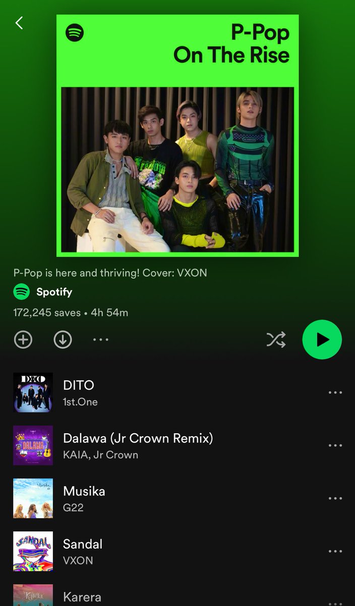 1stoneOfficial's tweet photo. PPOP is here and thriving! #1stOneDITO hits a spot in the PPop on the Rise Playlist on Spotify 

#PPOPRise #1stOne https://t.co/iREdMm2vWS