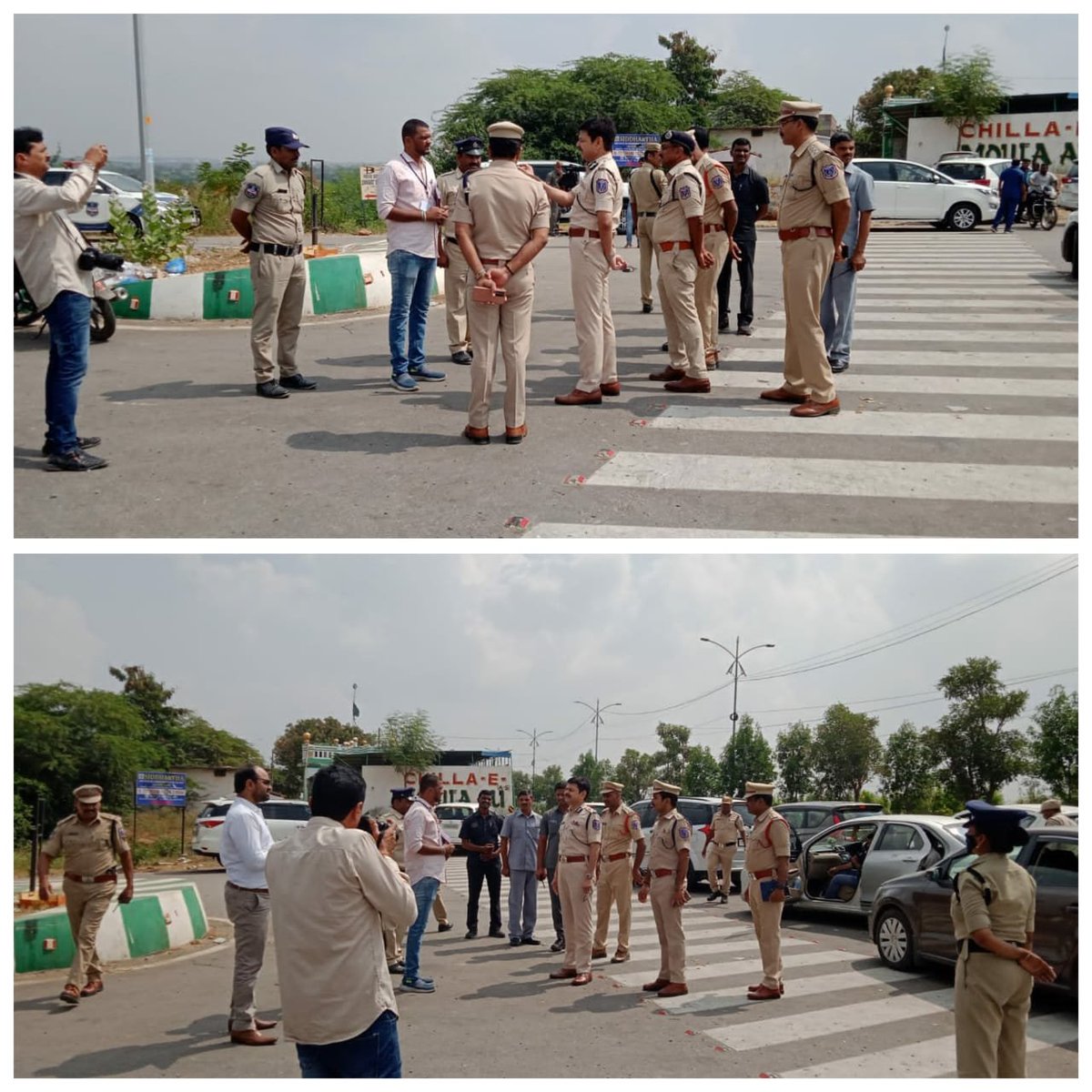 MalkajgiriCop's tweet photo. #CP_Rachakonda Sri.#DS_Chauhan_IPS, along with @DCPMaheshwaram inspected #CAPF accommodation arrangements at Mangalapally. Interacted with #FST team, CAPF, Civil Staff at Inter districtBoarder check post, Mall and given instructions to them about strict implementation of #MCC. https://t.co/yWm7oK4Fcn