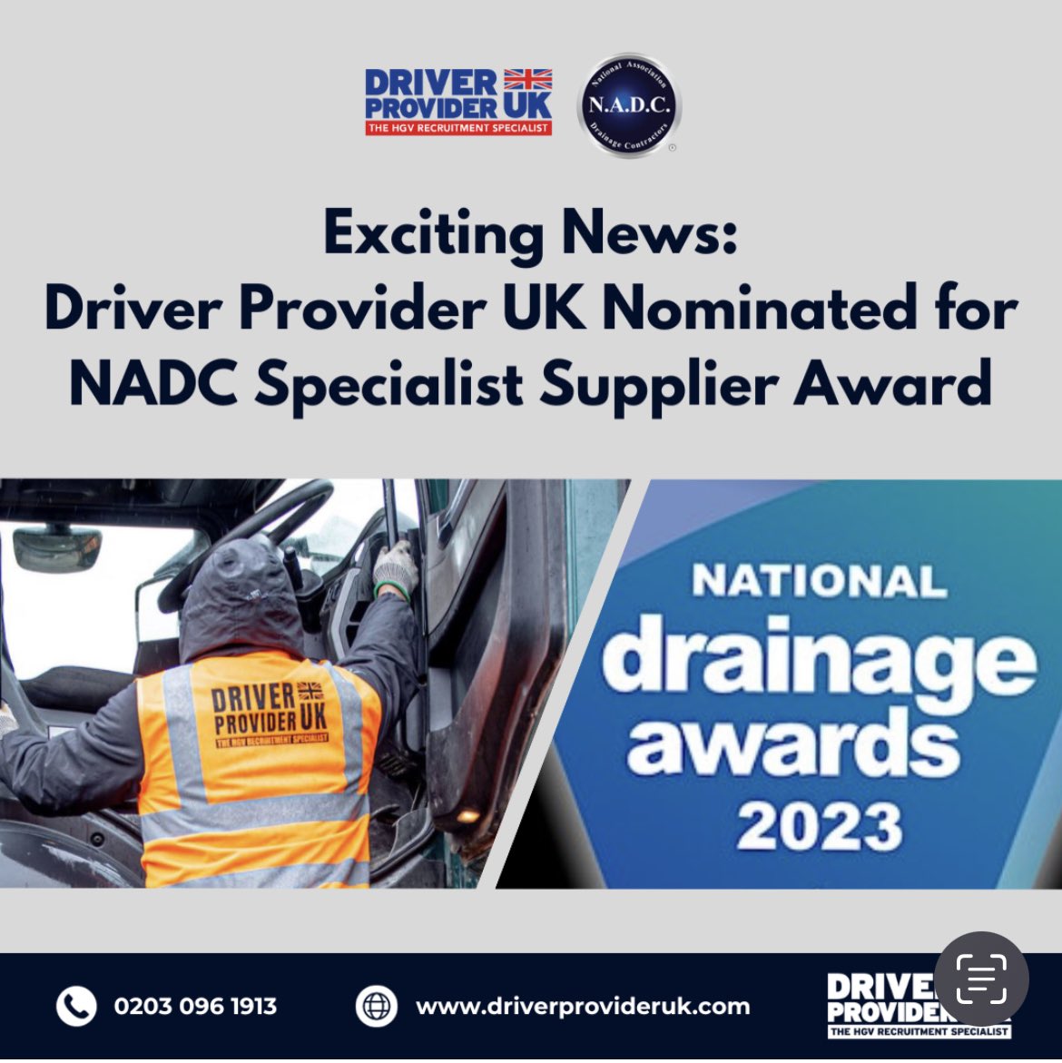 driver_provider's tweet photo. Well our hard work has been noticed. Driver Provider UK have been nominated in the Specialist Supplier category at the NADC annual awards this year. Going the extra mile is part of our culture at DPUK and it's great that this has been recognised. https://t.co/5cZp5EOASN