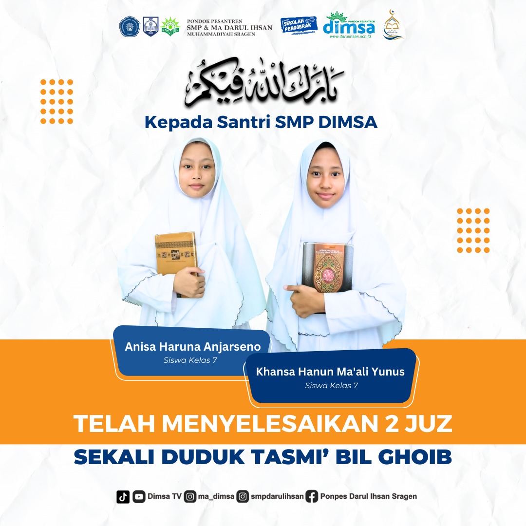 SMP_darulihsan's tweet photo. Alhamdulillah,
Barakallah telah terlaksana Ujian Tasmi'' Bil Ghaib Santri Ponpes Darul Ihsan Muhammadiyah Sragen
#muhammadiyah #dimsa #JatengGayeng https://t.co/0ncsIh81CM