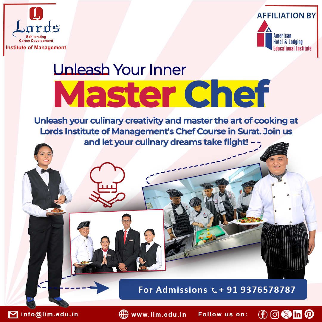 limedusurat's tweet photo. At Lords Institute of Management, we're here to help you hone your culinary skills and realize your dream of becoming a master chef. 
Here's why you should choose us: 
#Culinarycourse
#Chefcourse
#Hotelmanagementcourse https://t.co/lN0bwR4FVm