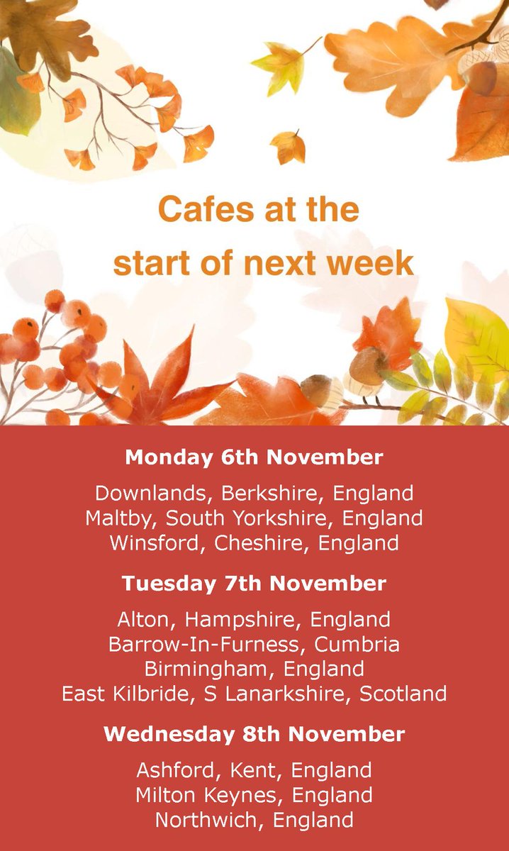 Menopause Cafes coming up at the start of next week. For full details of these and and future cafes see: menopausecafe.net/events-calenda…

@BrioWinsford  
<a href="/GoldfinchBooks_/">GoldfinchBooks</a> 
<a href="/barrowparkcafe/">barrowparkcafe</a> 
@BrioNorthwich