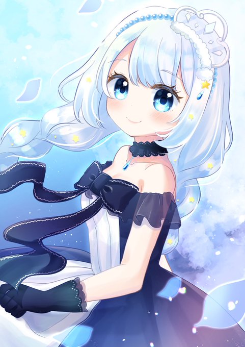 Skeb ˎˊ˗  白と青のお姫様✧  #skeb #創作