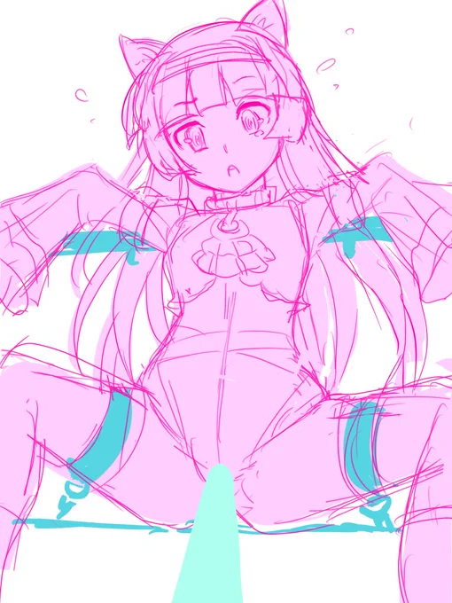  skebのラフ描いてました。 