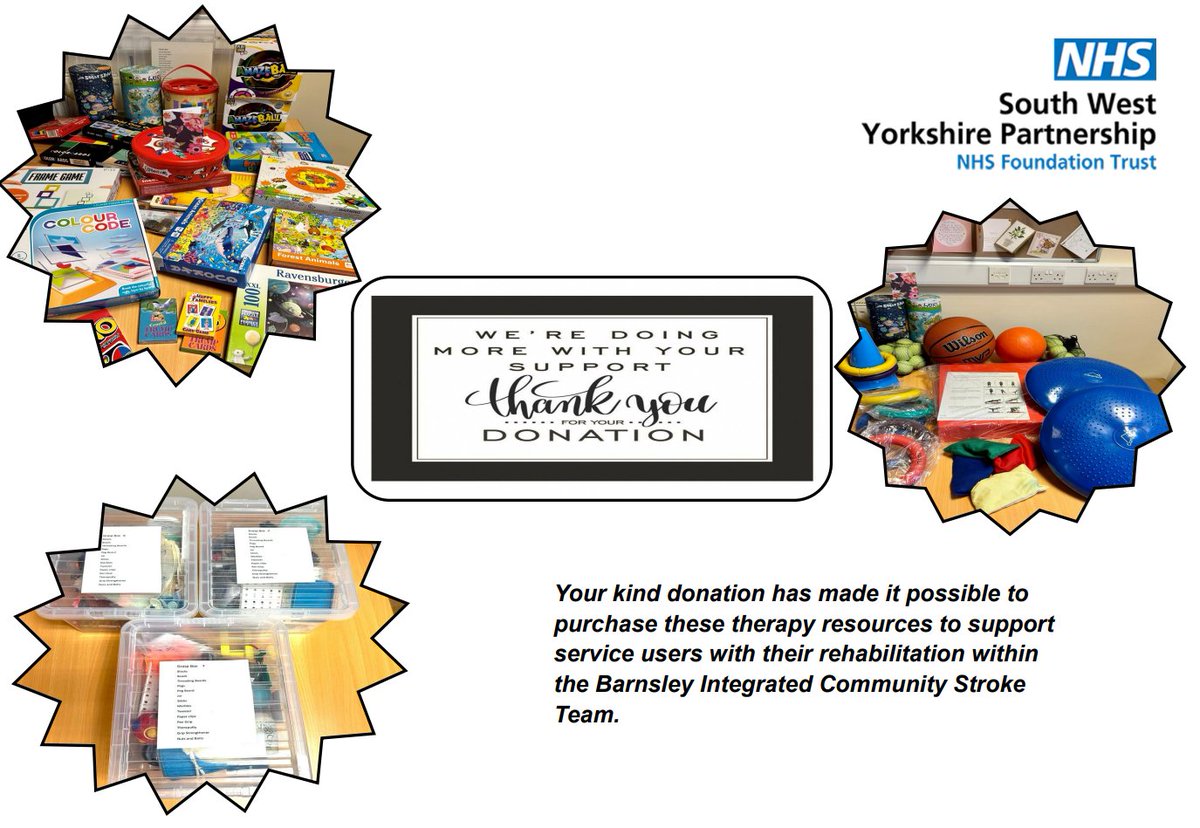 BarnsleyESD's tweet photo. Another kind donation to help support stroke survivors within the Barnsley Integrated Community Stroke Team #thankyou #veryappreciative @Kathrinedavies https://t.co/unIq1z7W4I