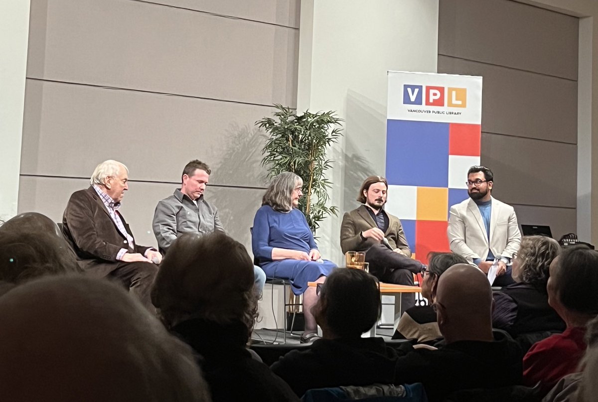 Great event today at @VPL. I got to meet one of my political heroes and one of most insightful thinkers of our time, former NDP leader Ed Broadbent. It was inspiring to hear him speak alongside a panel of co-authors for his new book “Seeking Social Democracy,” here in Vancouver.