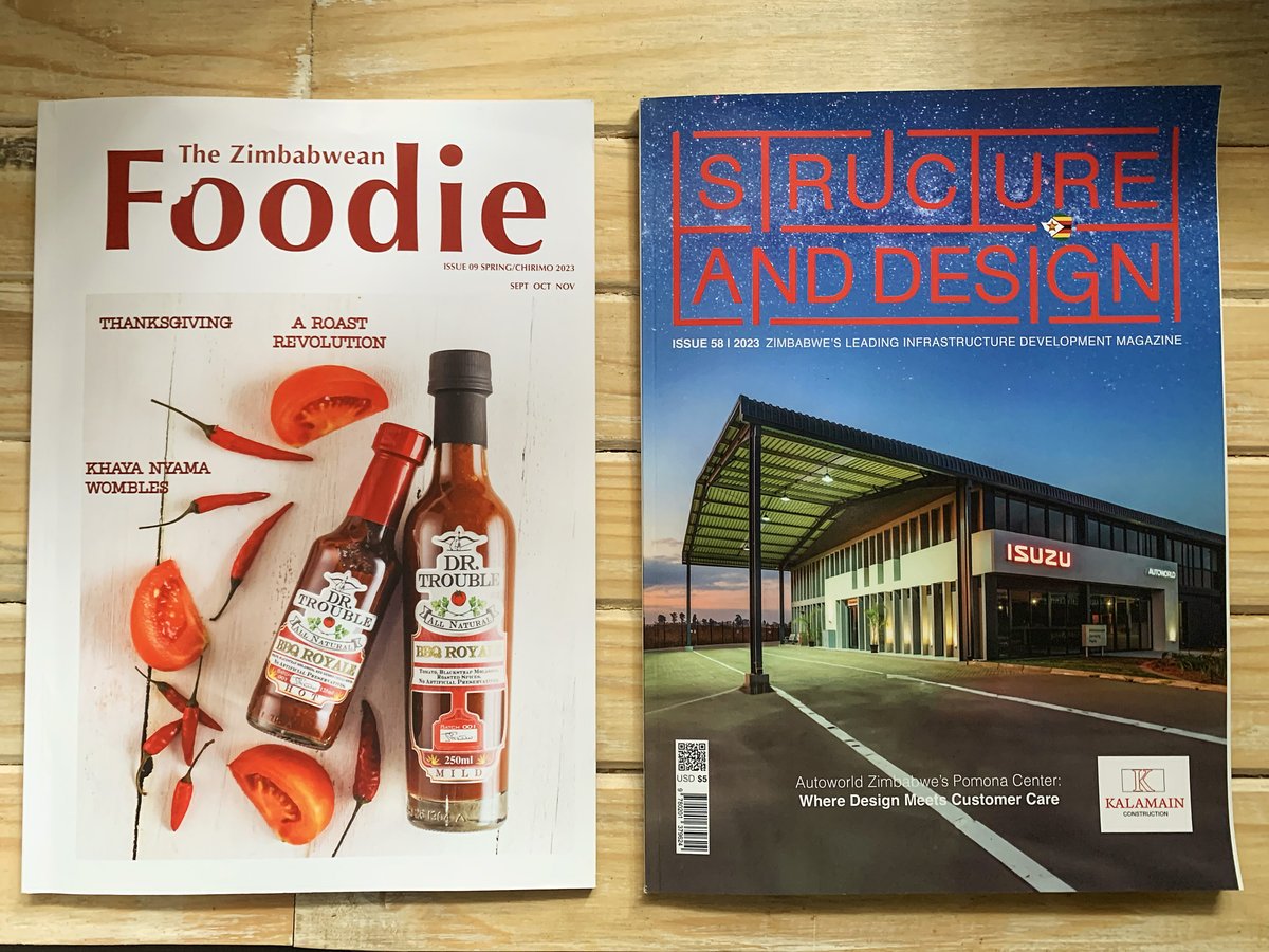 I always get a warm, fuzzy feeling when I see my pics in print, especially when its on the cover! @drtroublesauce in the The Zimbabwean Foodie magazine and architecture photography for #khalamainconstruction in <a href="/sdmagzim/">Structure & Design Zimbabwe</a>...#commercialphotographer #commercialphotography