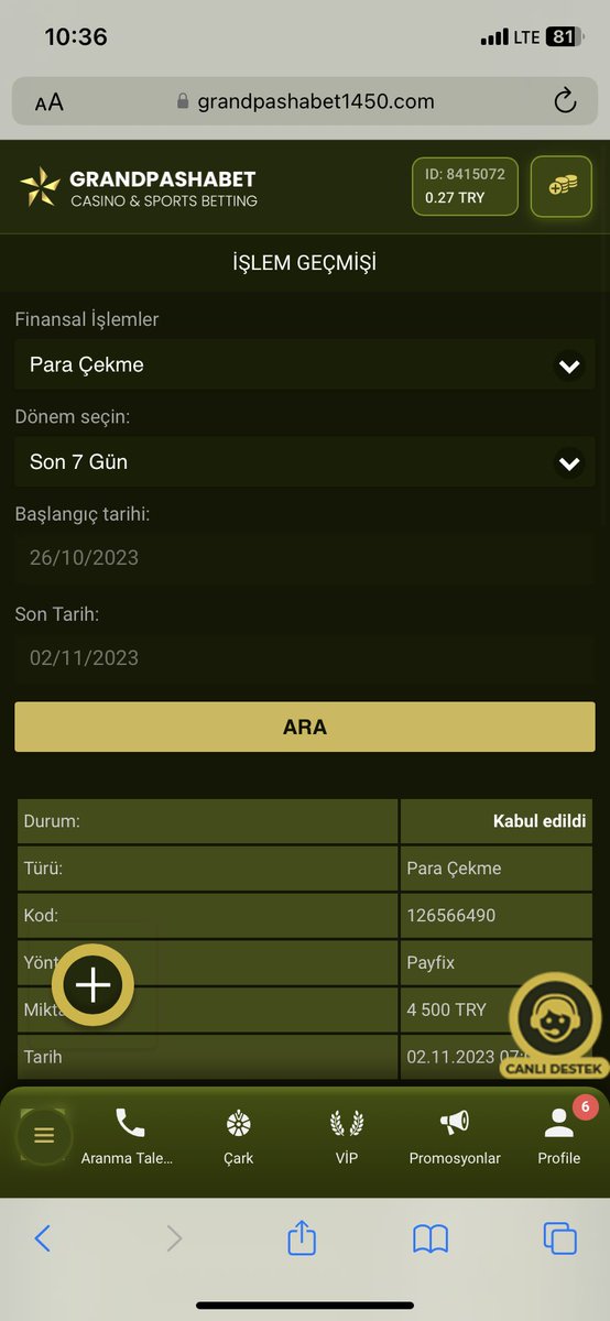 #grandpashabet sorunsuz ve güvenilir çekim için teşekkürler #knnarc26