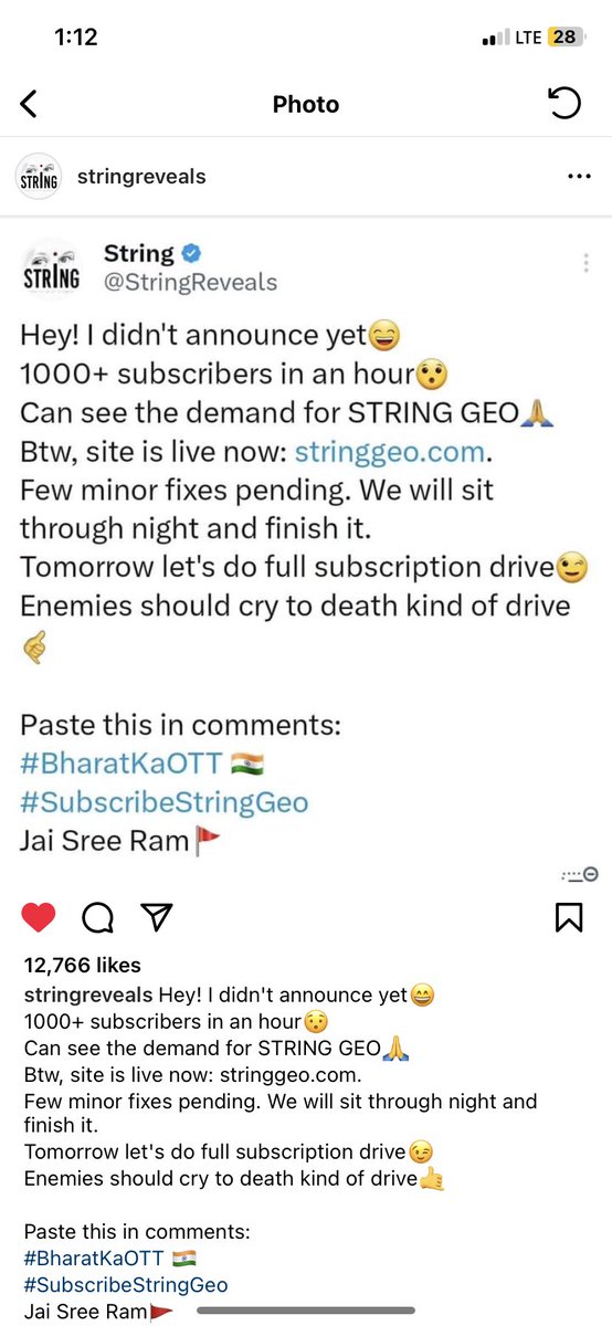 Mahendra_S_'s tweet image. #BharatKaOTT 
#SubscribeStringGeo