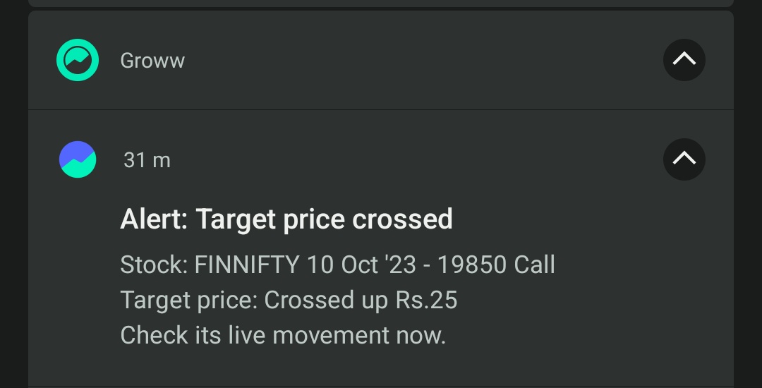 rohitmkelkar's tweet photo. @_groww in option chain I had set reminders for prices but they are expired and I cannot delete them as they can't be seen so because of this I'm not able to set new alerts as the app says delete an alert to set up new one. Help this is frustrating https://t.co/jtIrYMoPFe