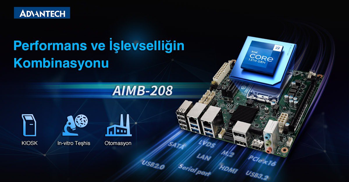 AdvantechTR's tweet photo. Performans ve işlevselliği kusursuz bir şekilde bir araya getiren Mini-ITX harikası AIMB-208'e merhaba deyin.

Hızlı dağıtım ve üretimi hedefleyen AIMB-208’i keşfetmek için linki ziyaret edin: https://t.co/Rwh4To3q1T

#Advantech #embedded #IVD #IoT https://t.co/6dQHCZeT3N