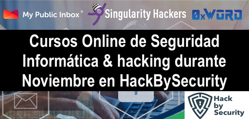 chemaalonso's tweet image. El lado del mal - Cursos Online de Seguridad Informática &amp;amp; hacking durante Noviembre en HackBySecurity elladodelmal.com/2023/11/cursos… #HackBySecurity #Cibeerseguridad #hacking #cursos #formación