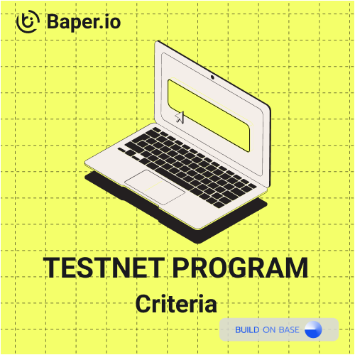 Baper_io's tweet photo. ⚡️TESTNET CRITERIA⚡️

👇There are 3 main criteria for our testnet program, make sure you do your best to be qualified for  $1000 rewards

1. Trading volumes
2. Number of trades
3. Number of active days

📌Details: https://t.co/sBICHwmUxI

#Baper #BuildOnBase https://t.co/RagP7HlErY