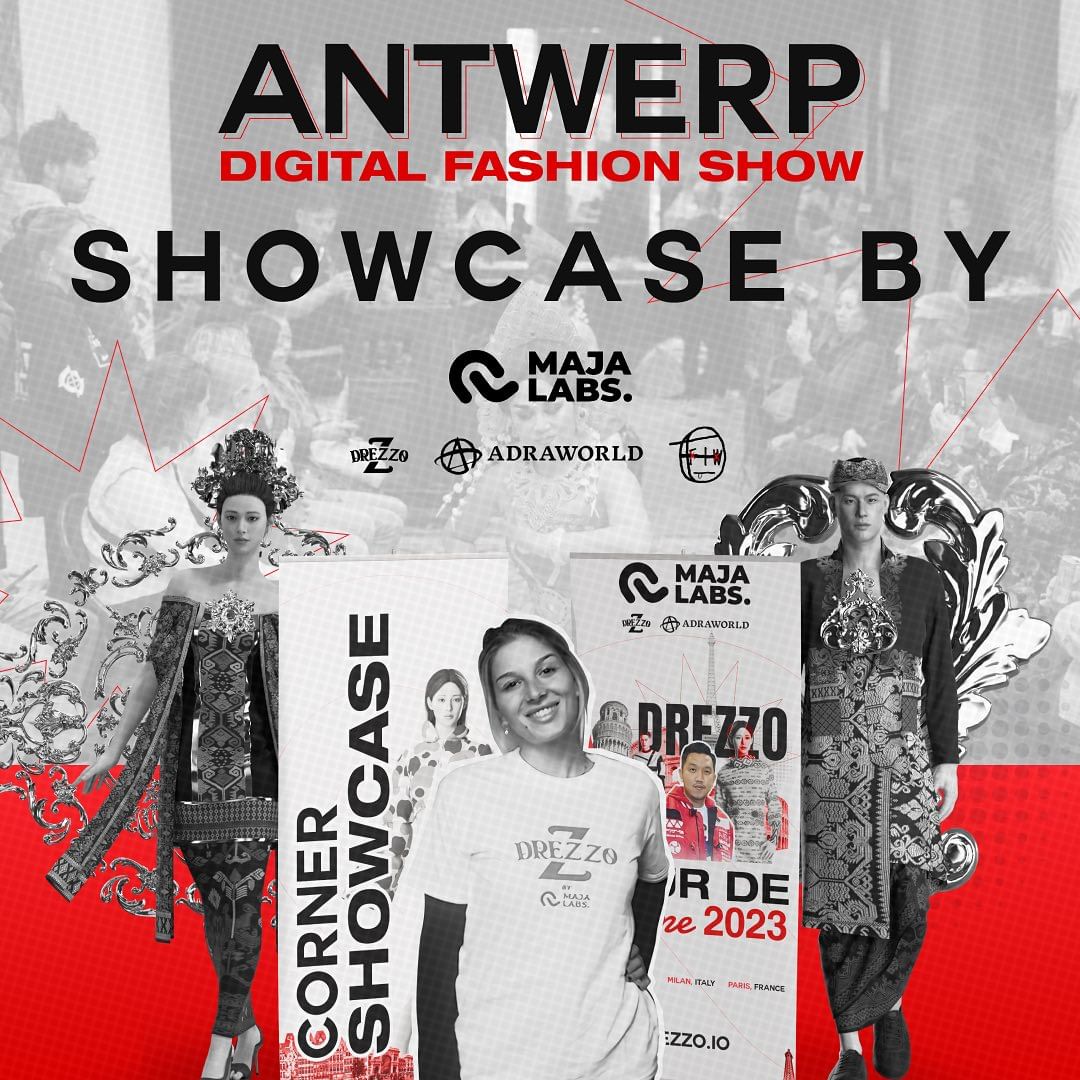 BDFW2022's tweet photo. 3rd Recap of DREZZO Launching Tour in Europe: ANTWERP DIGITAL FASHION SHOW 🇧🇪♻️🧥

A showcase of curated sustainable and cultural fashion looks of @drezzo.io in collaboration with @adraworld and @fortalentedwankers

#drezzo #majagoesglobal #drezzoineurope #web3 #majalabs https://t.co/novNkI4b93