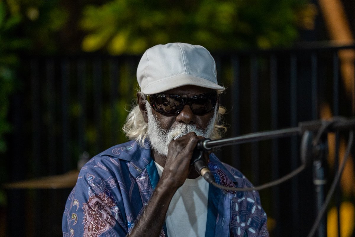 atsimaAU's tweet photo. Huge thanks to Dhapanbal Yunupinju and Andrew Gurruwiwi Band for the amazing entertainment at ATSIMA 2023 conference  #yirrkala, North East Arnhem Land, NT. #ATSIMA2023 #SPEAKIT2023 #speakityoucreateit https://t.co/cvqRkVYzDr