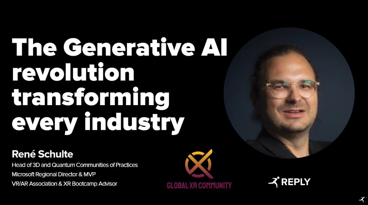 Less than 6 hours until the @globxrcommunity conference is kicking off. 😍
Join me at 3PM CET / 9AM ET / 6 AM PT for my keynote about Generative AI. You will hear from fake Rene and the real Rene about LLMs, Diffusion Models for music, 3D, video and much more. Should be fun. 🙌