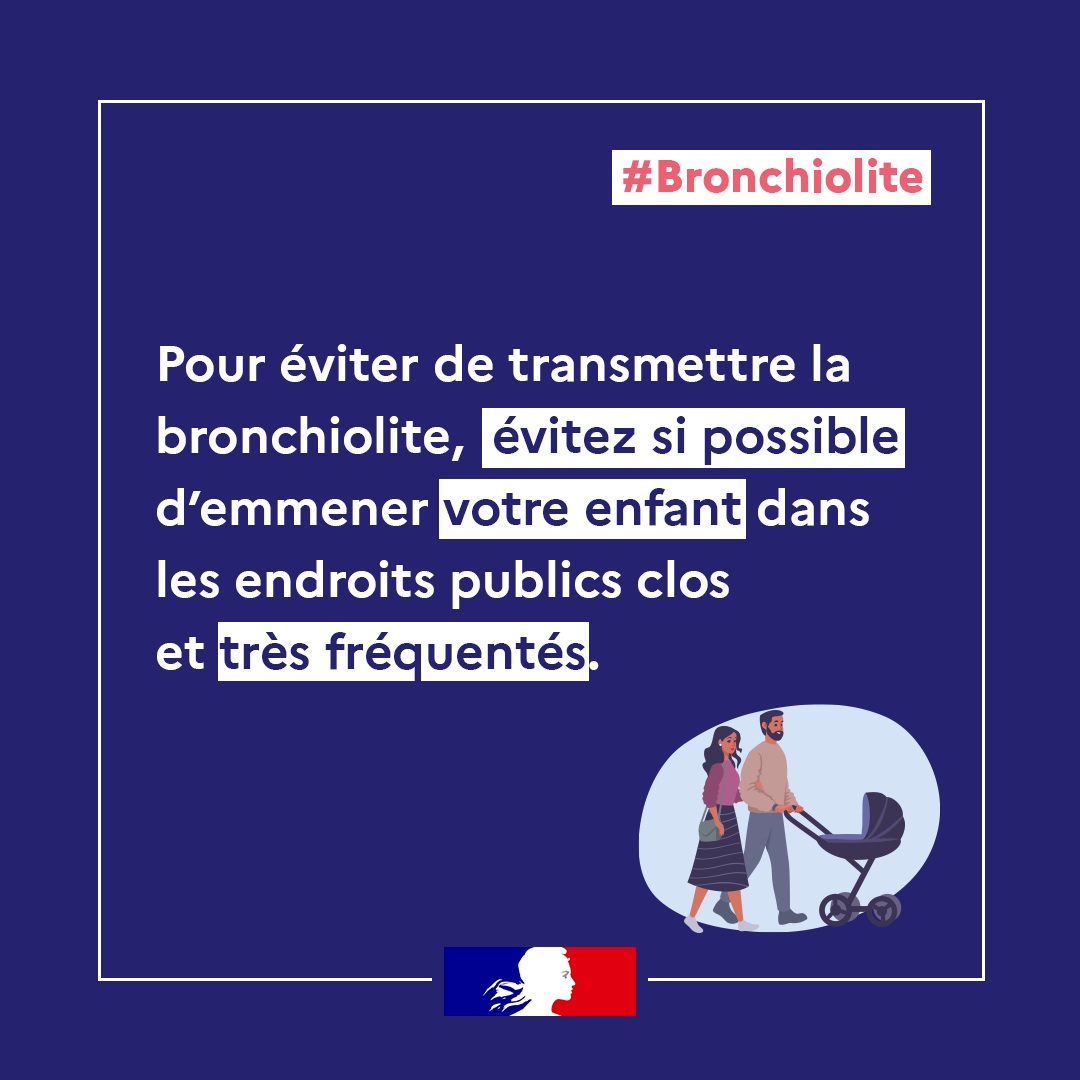 Sante_Gouv's tweet photo. #Bronchiolite | Adoptez les bons #gestes simples pour prévenir des risques ✅

➡ Il est recommandé de ne pas emmener votre enfant dans les endroits publics clos et très fréquentés.

📲 Retrouvez nos conseils sur : https://t.co/WHweJ51Ed3 https://t.co/QyzAKwKX5I