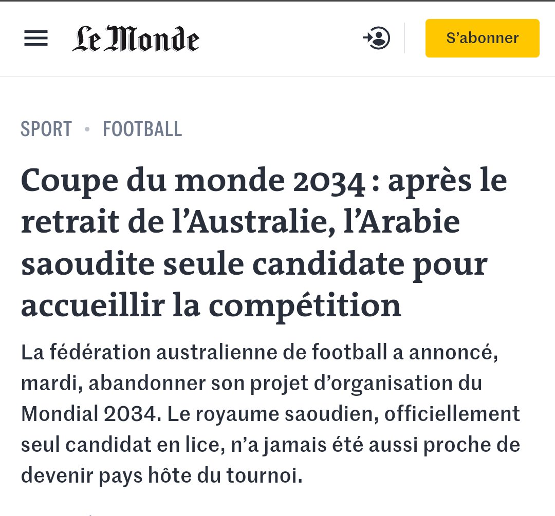 Dans 6 mois, les Fédérations ⚽ voteront l'attribution des CDM 30' et 34'. La <a href="/RoyalBelgianFA/">Royal Belgian FA</a> aussi
Ce choix 🇧🇪 doit être transparent, validé par les instances démocratiques, et intransigeant sur les standards sociaux et environnementaux. #WirSchaffenDas