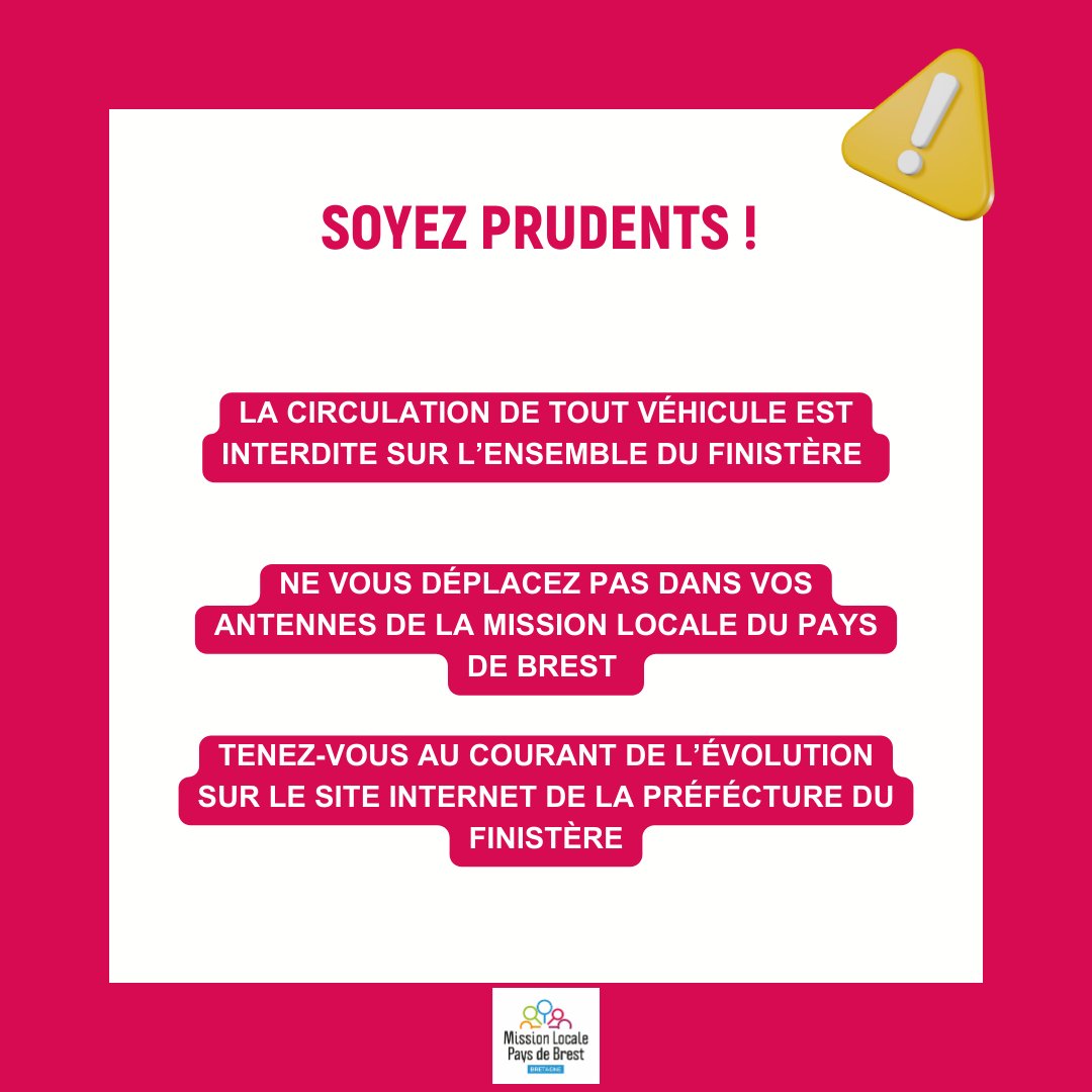 [TEMPÊTE CIARAN] ⚠️

Suivez l'évolution de la situation sur le site de la préfecture :
 finistere.gouv.fr/Actualites/Tem…
 
👇