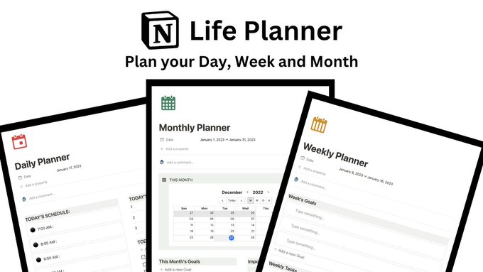 Success doesn't come randomly. You have to plan, commit and execute.  

I have designed the Notion Life planner - An Easy way to plan your days, weeks and months.  

I am giving it away for FREE for the next 48hrs.  

To get: 
- Like and Retweet 
- Follow <a href="/_heyhash/">Hashim Sultan</a>
- Comment