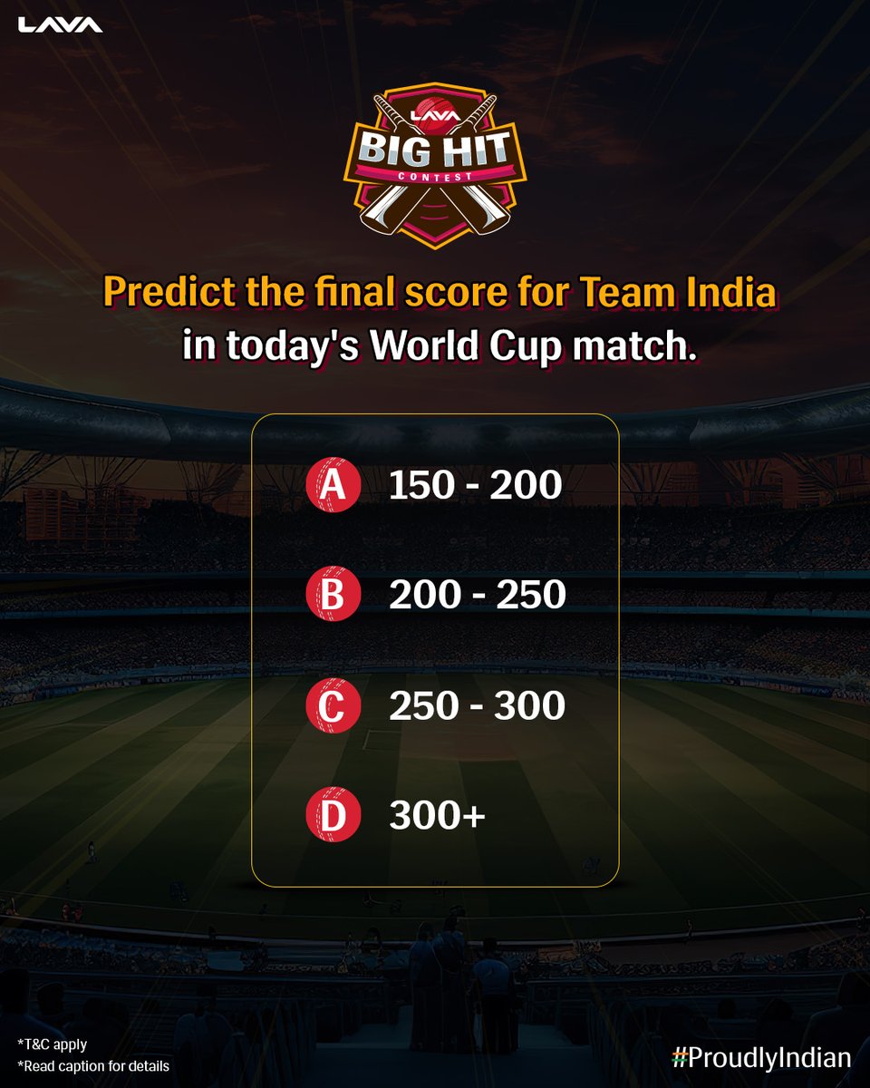 Match your winning streak like our men in blue! Here’s your chance to hit big & win bigger with LAVA #BigHitContest! 💥🎉 To play, predict the answer in the comment section below using #BigHitContest! 👉Follow @lavamobile 👉Tag 3 friends. *T&C Apply #LavaMobiles #ProudlyIndian