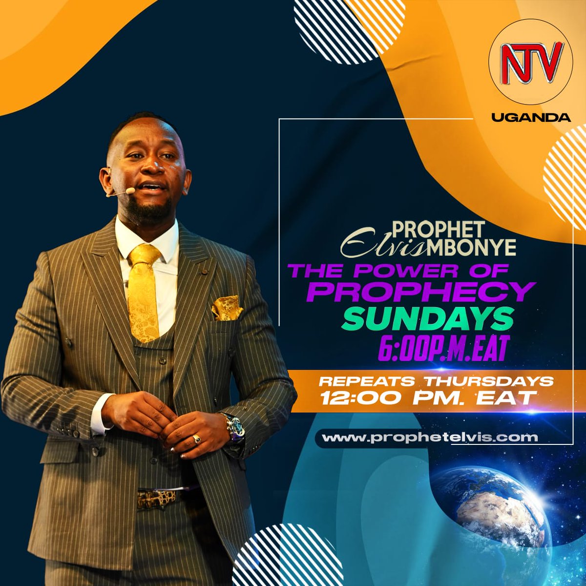 This Sunday November 05, 2023! Prophet Elvis Mbonye on NTV Uganda 6:00 pm East African Time (EAT)!! Live stream at prophetelvis.com/live #ProphetElvisMbonye