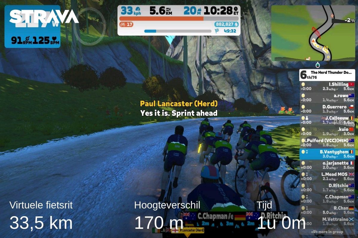 berndvantyghem's tweet image. The Herd Thunder Down Under (D) on Coast Crusher in Watopia #groupride (Zwift) strava.app.link/IRZsMxeuoEb