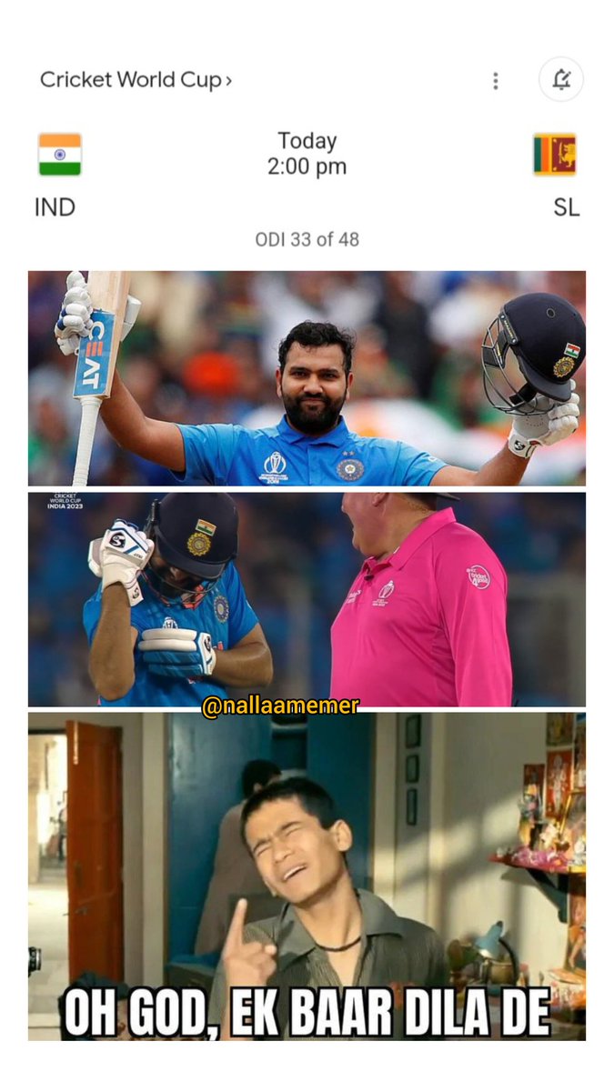 Main ko panoti nhi laga rahu per agar aj ke match ma #RohitSharma  ko 200 run marte dekhna hain bas #INDvSL #WorldSeries2023