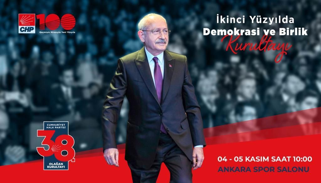 "Türkiye'nin kurucu partisi olan Cumhuriyet Halk Partisi'nin 100. yılında 38. Olağan Kurultayı'na birlik, beraberlik ve dayanışma ile gidiyoruz. "İkinci Yüzyılda Demokrasi ve Birlik" temalı kurultayımızda birlik ve beraberliğimizi güçlendirecek, Türkiye'nin umudu olmaya devam