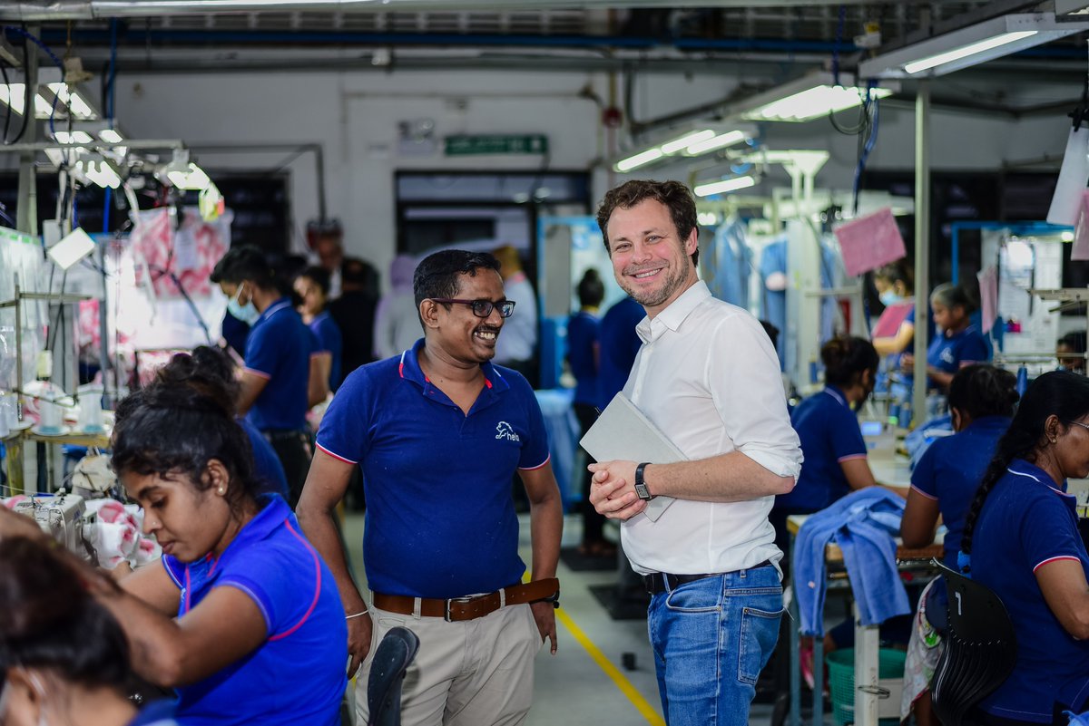 ILOColombo's tweet photo. Vice-President of 🇪🇺 Parliament, Parliamentarians, @EU_in_Sri_Lanka Ambassador, &amp; ILO #lka Director visited apparel factory supported by @ilo+@IFC_org
as part of @Better_Work's GEAR program, hearing first-hand about how it's empowering women machine operators move up the career🪜 https://t.co/C5XLiI7ky1