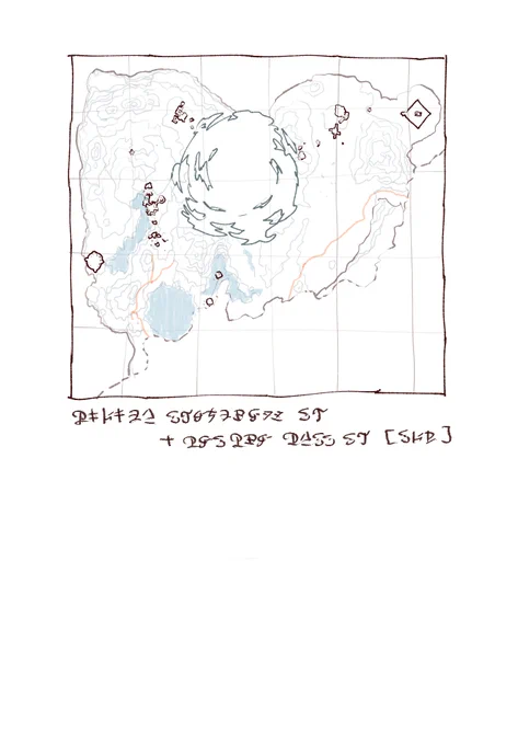 106-107/ヘブラ地方-リトの村へ まずはサクッと地図を解放[空]。 後からメモが増えていく。   #TotKnotebyOyu