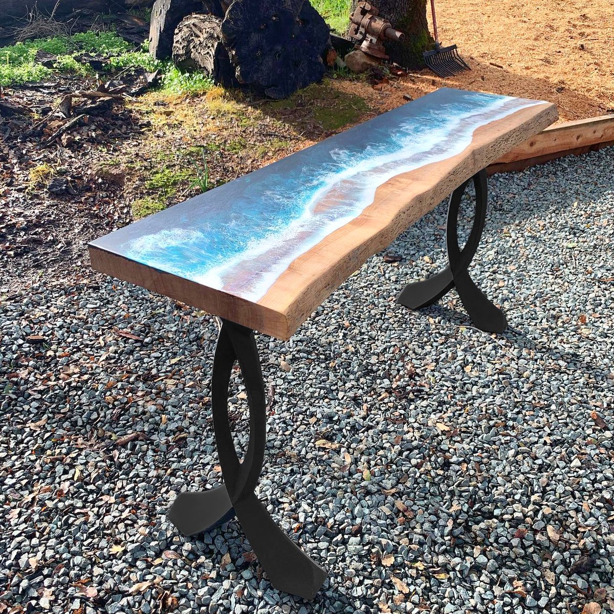 Flowyline_'s tweet photo. Ocean entry table built on a live edge slab of elm featuring our Curva table legs. 
Tap ♥️ if you love this gorgeous artwork or shop with us now to recreate the look: https://t.co/czKmkQrIu1

#flowylinedesign #epoxytable #resintable #epoxyresin #consoletable #entrytable https://t.co/sbwmHr2xqv