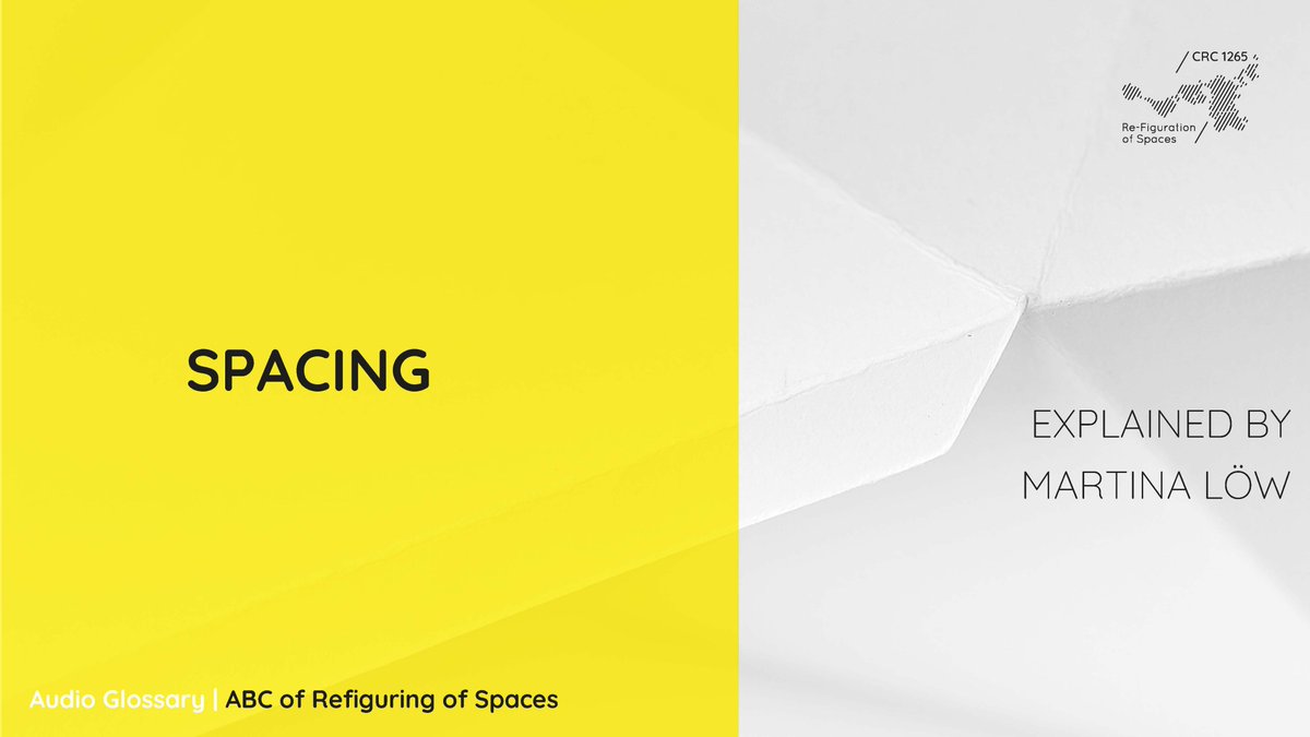 SFB1265's tweet photo. In our audio #glossary "ABC of Refiguring Spaces," it's time for another key concept in the sociology of space: S for #Spacing!
Explained by #sfb1265 spokesperson Martina Löw! #wisskomm #spatialresearch #socialscience #sociology 👇📷 🎧
https://t.co/6MKUVW93jf https://t.co/W7WCZ3WFm5