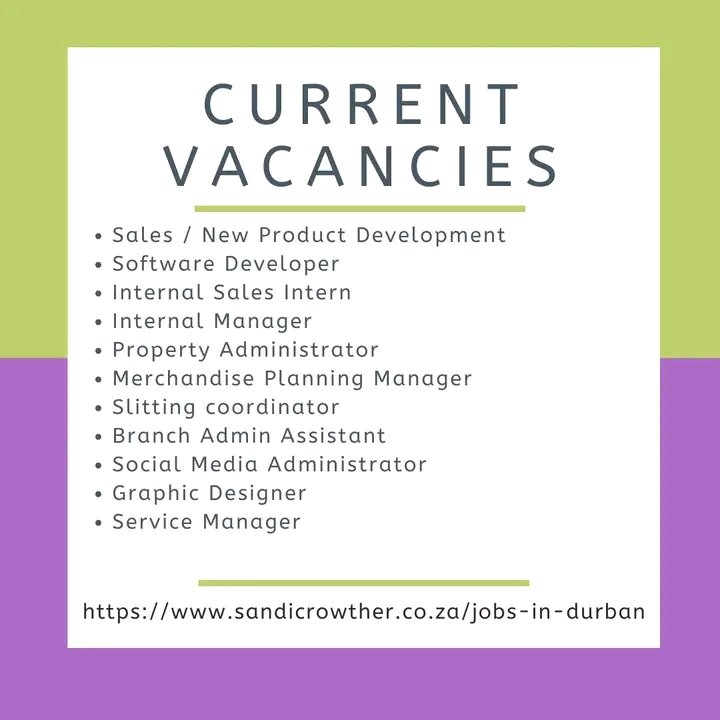 NthabelengDlam3's tweet photo. Click the link in our below to view our current available positions.

https://t.co/pZEUS99vDh

#jobs #applynow #durbanjobs #jobsindurban #jobsearch #jobseekers #recruitment #recruitmentagency #sandicrowtherrecruitment #jobsza #ballitojobs #jobsinballito #joburgjobs #jobsinjoburg https://t.co/giQ5Rp2IPE