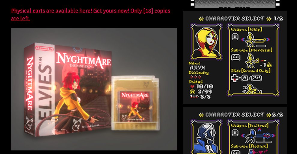 ELVIEStm's tweet photo. Look at that! Will we sell out before the new year starts? Help me out by getting some from Yastuna Games. #gameboy #gameboycolor #retrogame #castlevania #gbstudio #gamedev #retrogaming #gameboyadvance #bloodstainecotm #classicvania #castlevanialike #platformer https://t.co/lDWn7qybOw