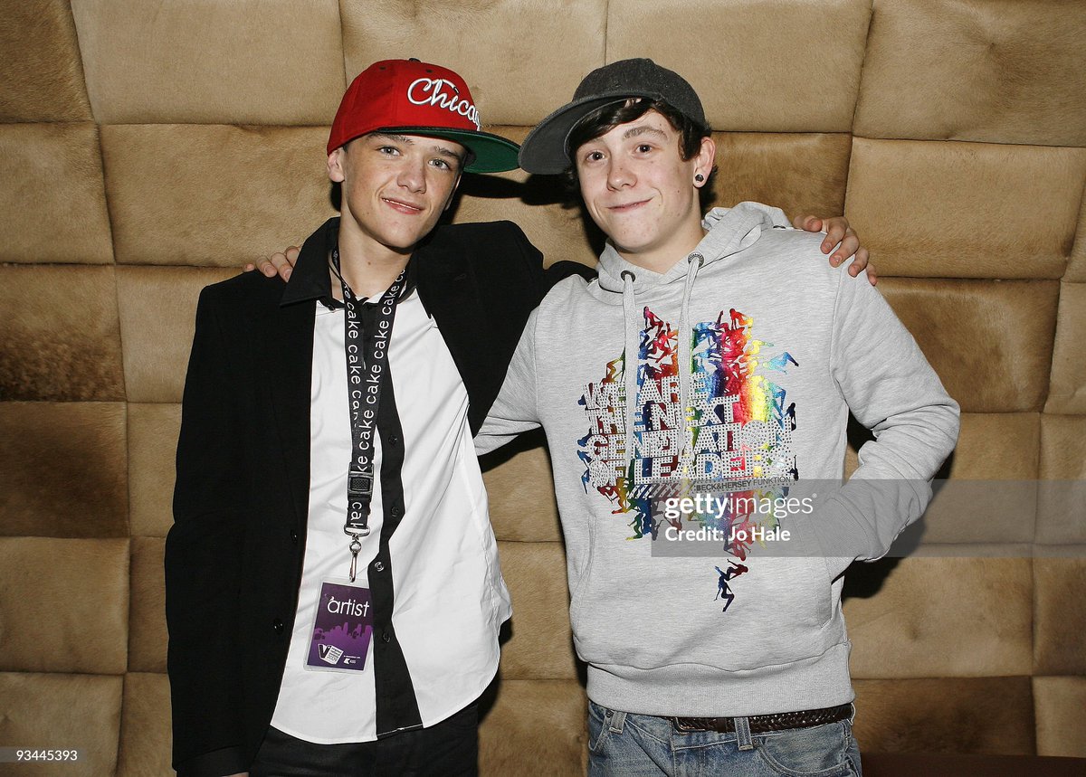 George Sampson and Lil Chris pose in the Awards room at the Vinspired Awards Ceremony at the Indigo 02 in London, England (2009)
