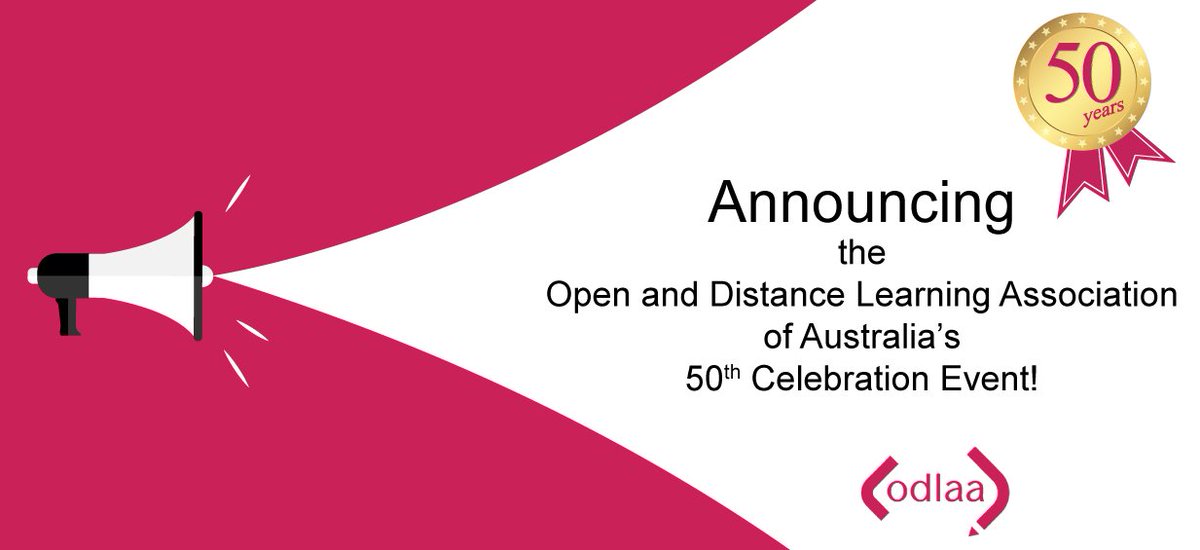 Do you have an interest in open and distance learning?

Join us in Melbourne or virtually on Nov 21 to help ODLAA celebrate turning 50. A great line-up of speakers.

In the spirit of openness, a FREE event, open to members and non-members.
Register today: odlaa.org/50th-anniversa…