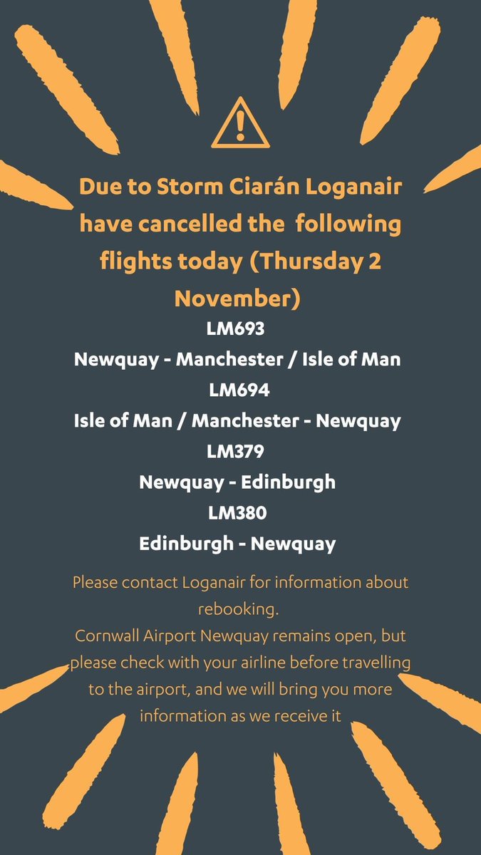 Cornwall Airport NQY (@Newquay_Airport) on Twitter photo 2023-11-02 08:36:51