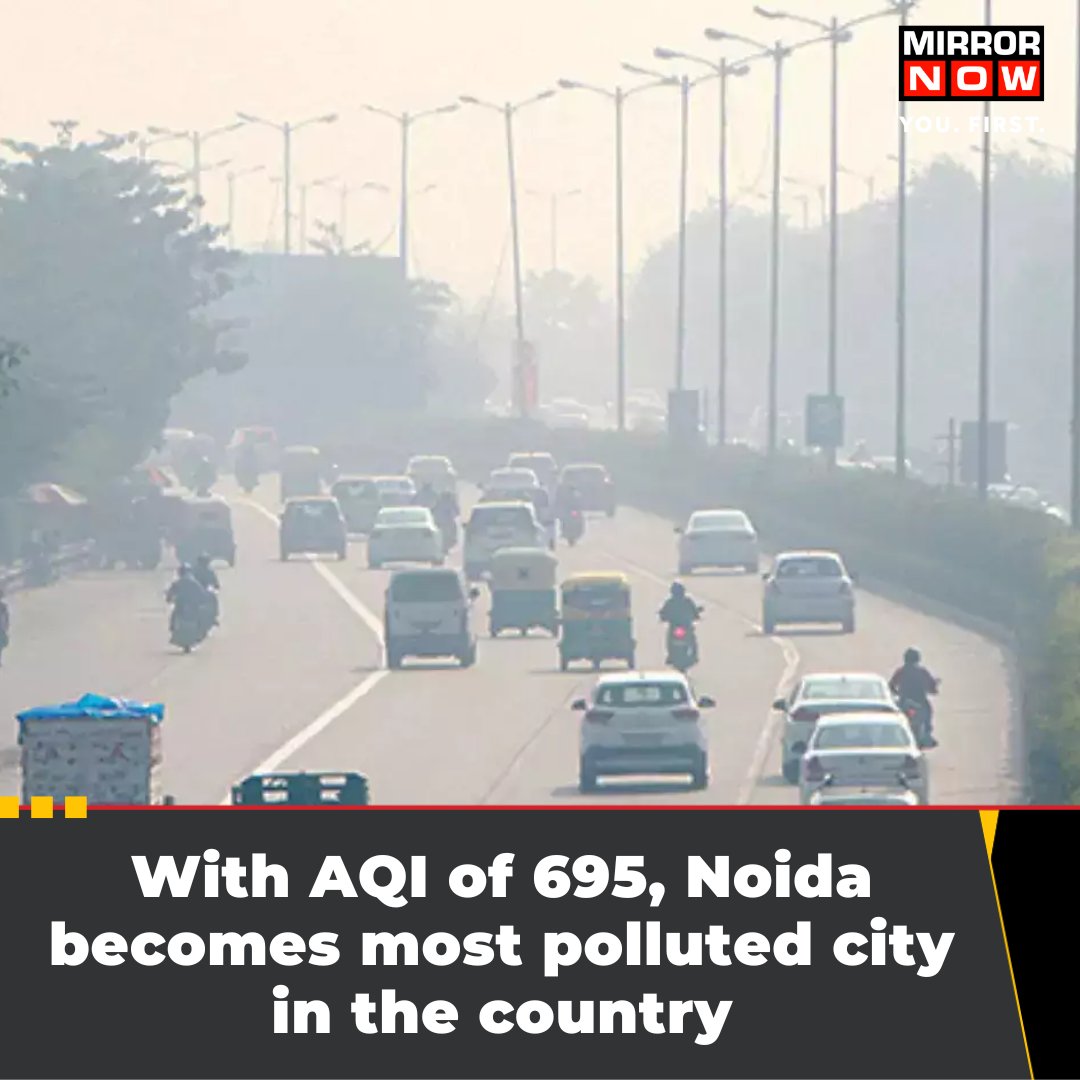 NCR is facing severe #AirPollution #Noida, particularly Sector-62, has the highest pollution levels with an AQI of 695, entering into the 'hazardous' category. Parts of Delhi also have AQI readings above 600. #DelhiPollution