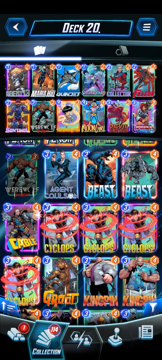 MarvelMad1's tweet photo. Dont have Loki, so I ll try thoses decks. No doubt they are better with him.
Thoughts ?#MarvelSnap https://t.co/vzgpXgMmf8