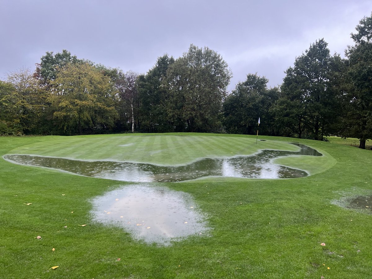 The decision to close the course is never made lightly. However, some days are easier than others to make the call #greenkeeping #courseclosed #wet #rain #golf