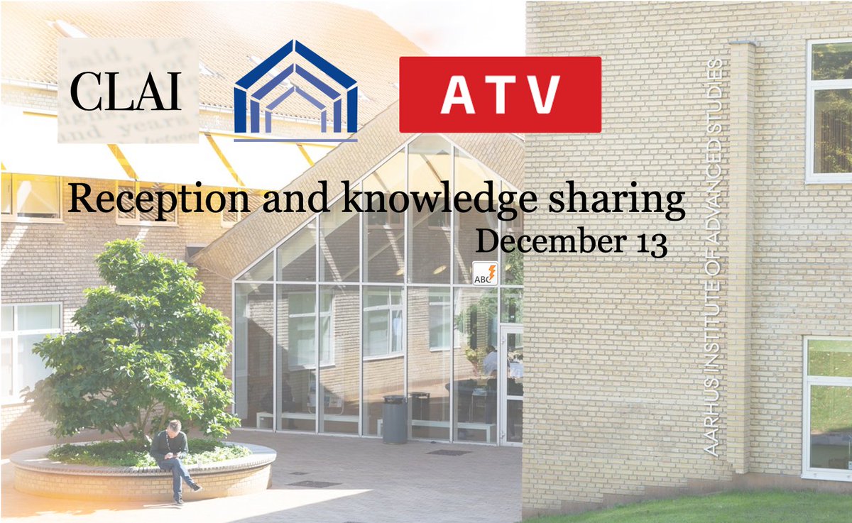 Event: Reception and knowledge sharing CLAI is hosting a special reception on December 13, at the Aarhus Institute of Advanced Studies (AIAS), in partnership with AIAS and the Academy of the Technical Sciences (ATV). [1/6]