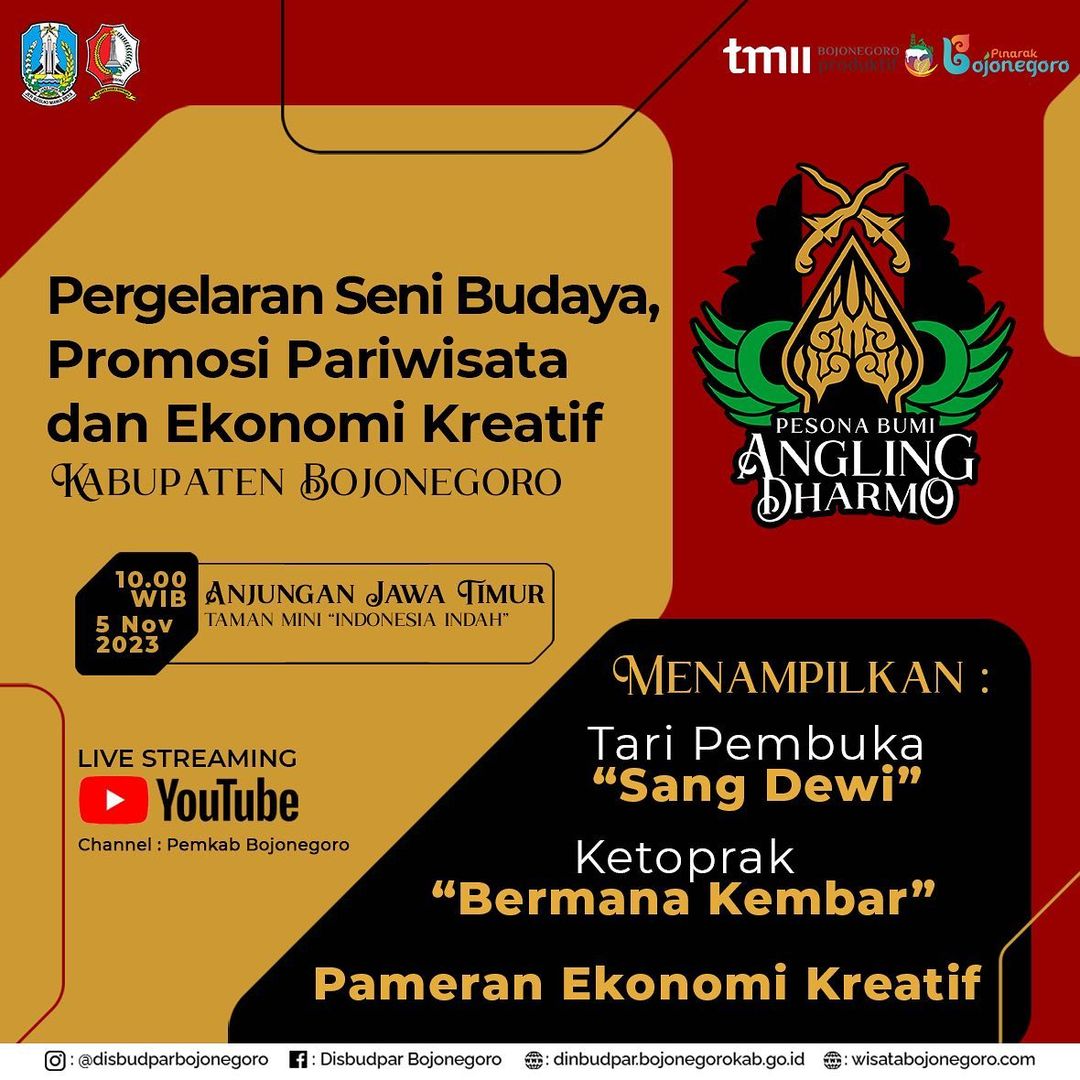 gloryofnirdev's tweet image. Cuss ramaikan pagelaran pesona bumi Angling Dharmo BOJONEGORO  , di anjungan Jawa Timur - TMII, minggu 5 november 2023. 

#PesonaBhumiAnglingDarmo
#TMII