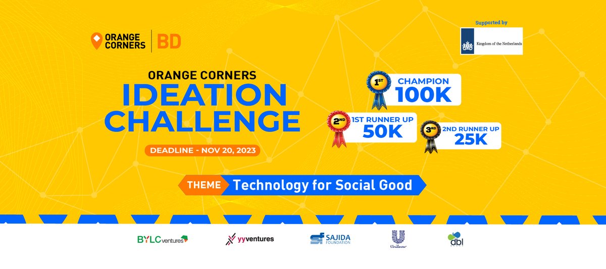 The application to apply for the Orange Corners Ideation Challenge is OPEN NOW! Apply today by clicking the link below⬇️
lnkd.in/gZRacmbX

Find more about the challenge and future updates on the event page: lnkd.in/g98eBeb4

#OrangeCorners #OrangeCornersBD