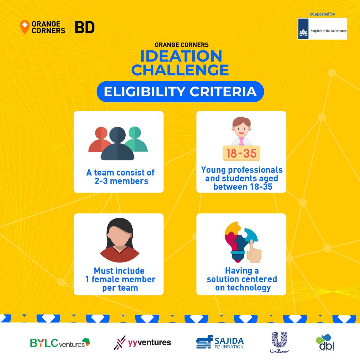 To participate, make sure you meet the following criteria and apply to create a sustainable impact on society.

Apply by clicking the link below ⬇️
lnkd.in/gZRacmbX

More about the challenge and future updates can be found on the event page here: fb.me/e/501CP2dCZ