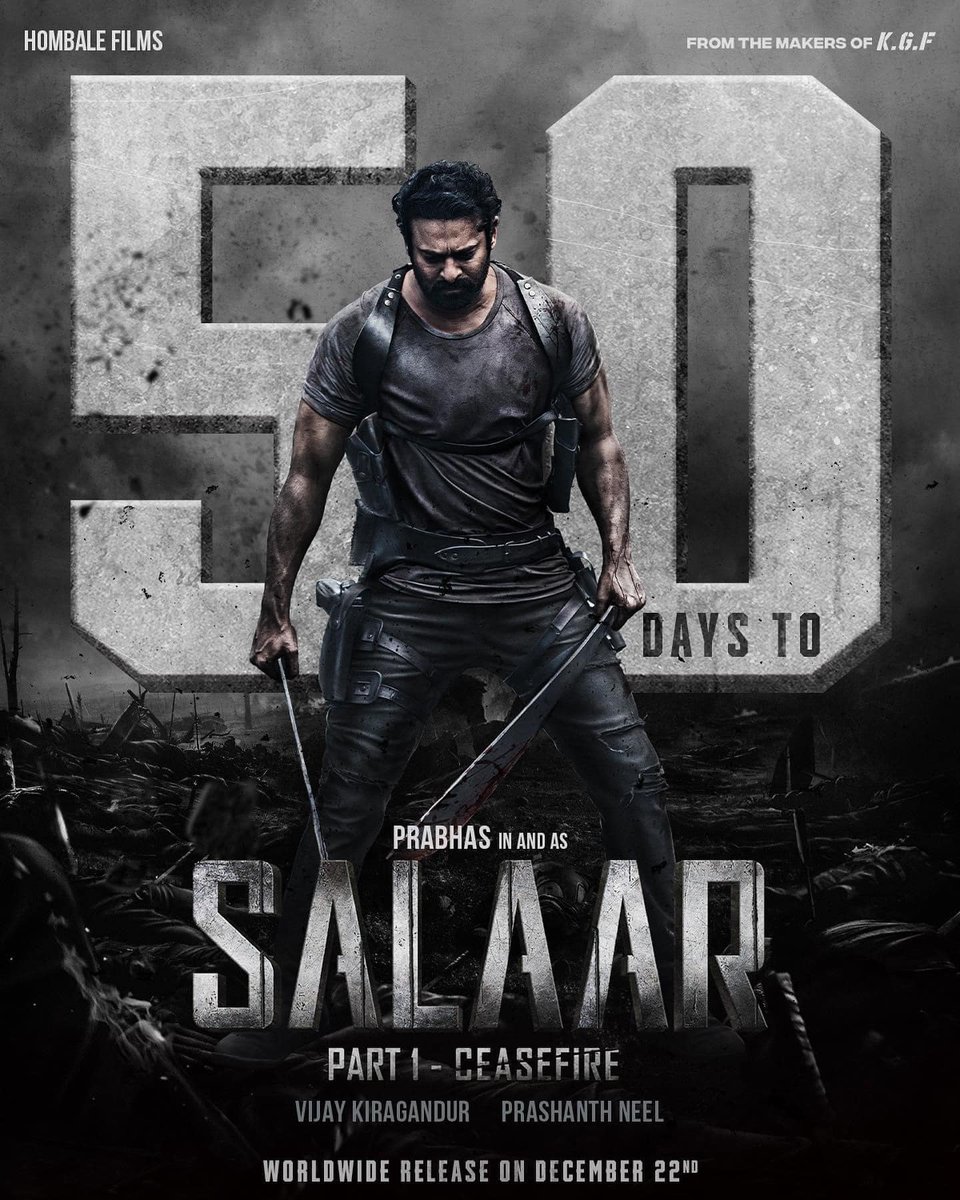 QFXCinemas's tweet photo. Mark your calendars for December 22nd, as the most violent man, #Salaar storms at your nearest #qfxcinemas in just 50 DAYS 🔥💥
#Prabhas #SalaarCeaseFire #qfx #SalaarCeaseFireOnDec22
#50daystosalaarceasefire https://t.co/vNVXIOwZcp