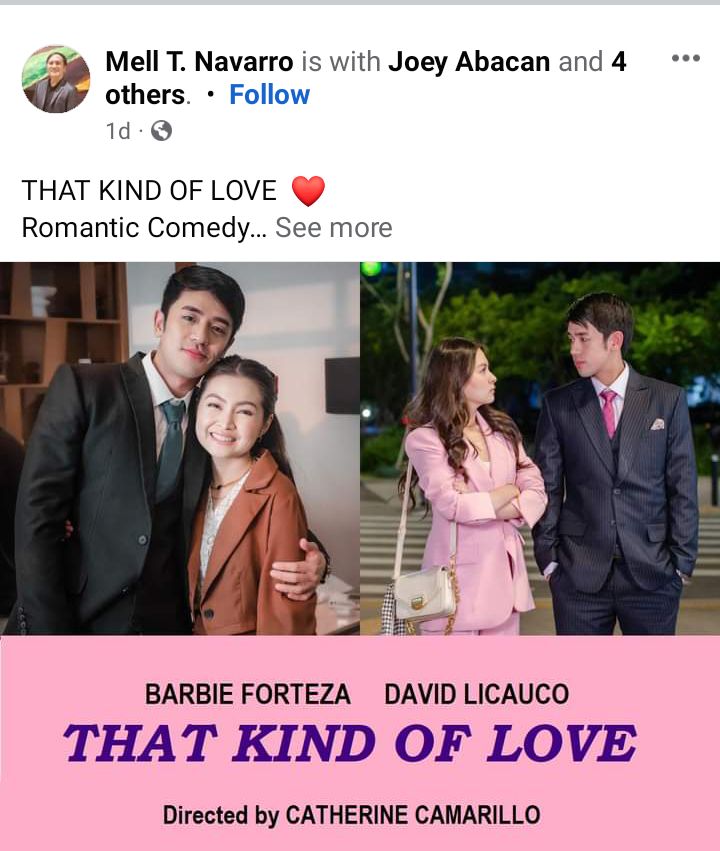 -ngayong patapos na Ang #MagingSinoKaManGMA  mukang mag sisimula na din Ang pag promote sa unang Movie ng #BarDa na ' That Kind Of Love' ❤️✨

#DavidLicauco • #BarbieForteza 
#ThatKindOfLove
#MSKMHiwalayanAtKatotohanan