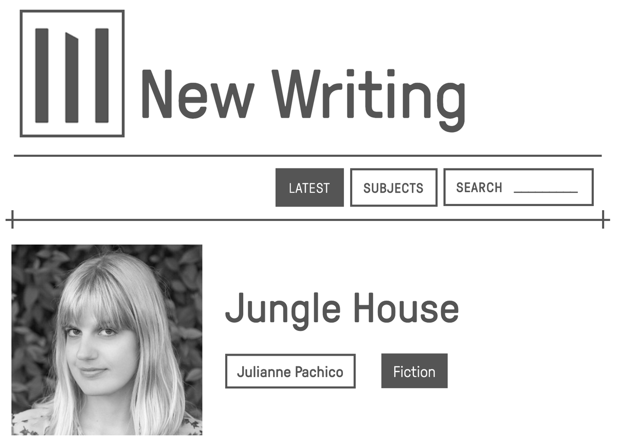 NewWritingNet's tweet photo. New on #NewWriting:
https://t.co/j6EWfenkWQ

Jungle House by @juliannepachico!

Julianne Pachico's new novel Jungle House follows the relationship between a young woman and the AI house that raised her. It is published by @serpentstail today! https://t.co/PlALykCPyH