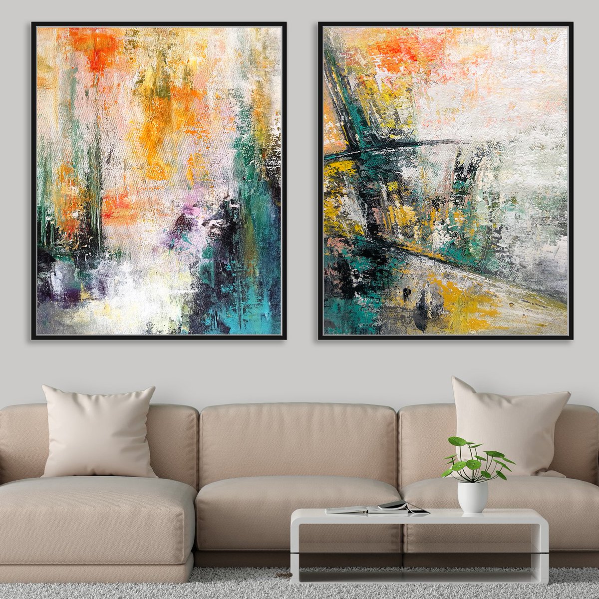 A set of two abstract art pieces on canvas with a modern design featuring orange and green acrylic colors
FREE Global Shipping Available, Purchase Here
krivaarthouse.etsy.com/uk/listing/129…

#modernart #orangepainting🧡 #HomeDecor #abstractpainting #acrylicart #ArtistOnTwitter #artgallery